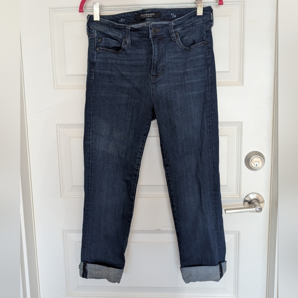 Liverpool Dark Indigo Ankle Jeans